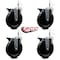 Service Caster 6'' Phenolic Swivel 7/16'' Grip Ring Stem Caster with Total Lock Brake, 4PK SCC-GR20S615-PHS-PLB-716138-4 - alternate 3